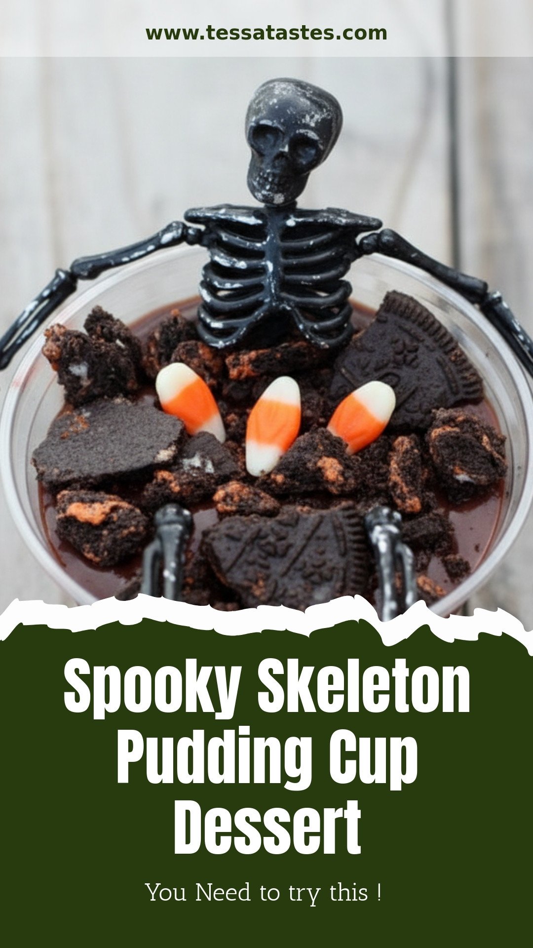 Spooky Skeleton Pudding Cup Dessert