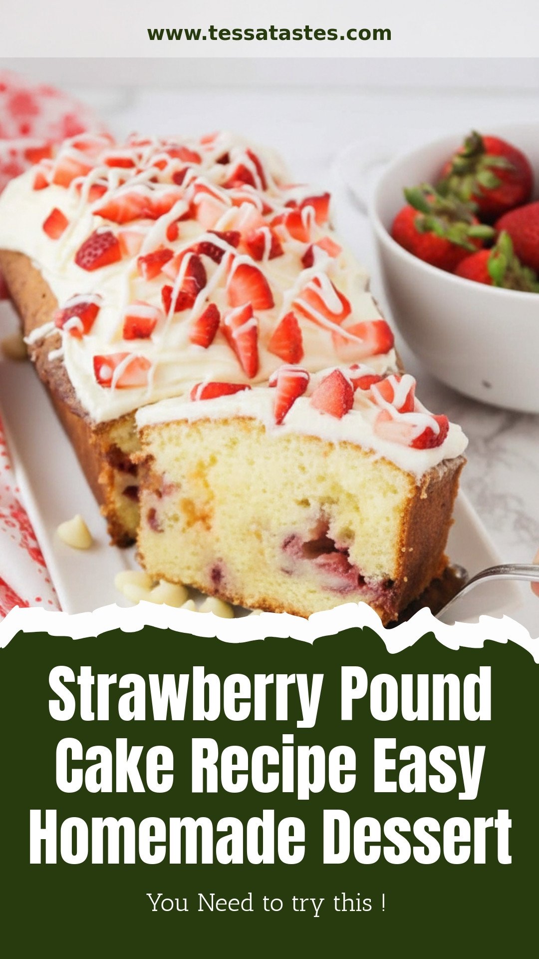 Strawberry Pound Cake Recipe Easy Homemade Dessert