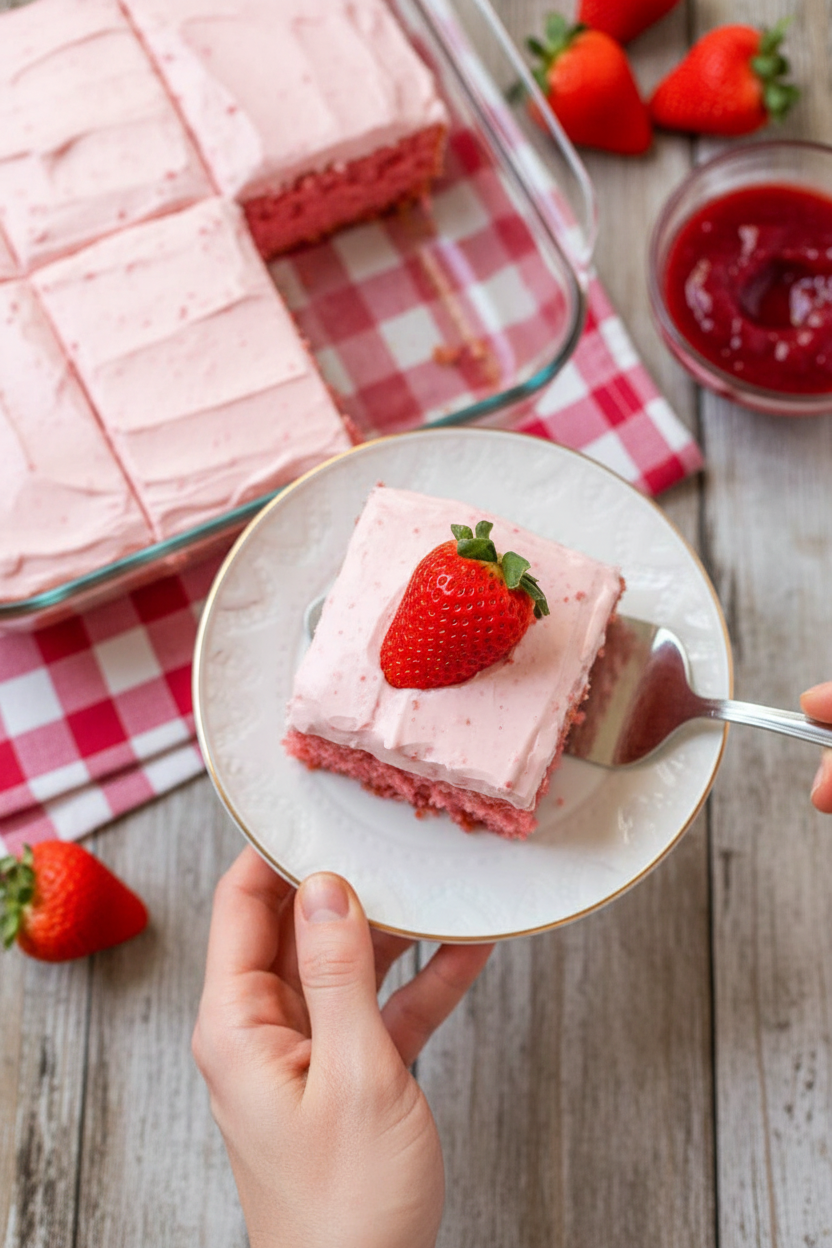 Strawberry Sheet Cake Recipe Easy Homemade Dessert