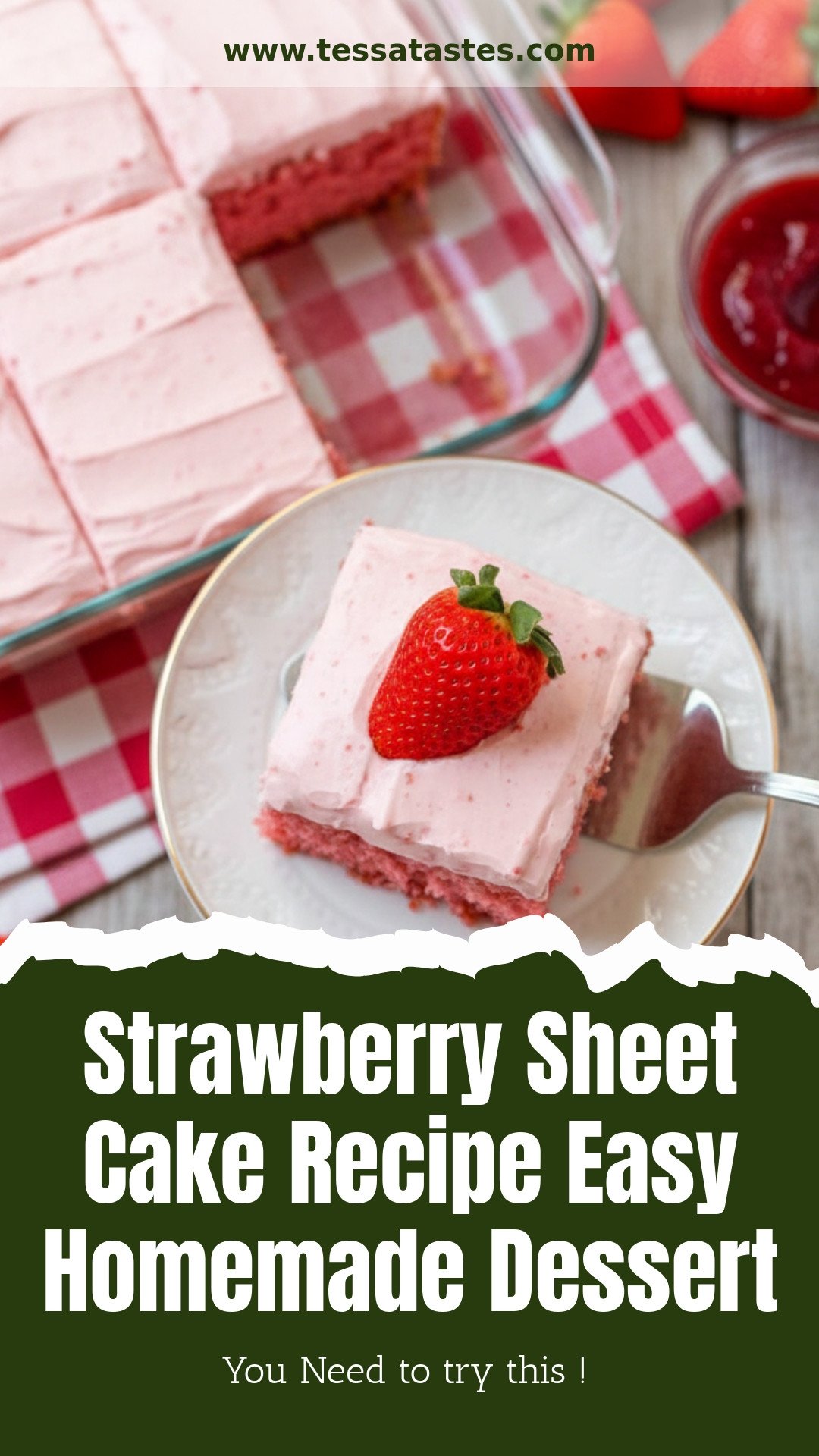 Strawberry Sheet Cake Recipe Easy Homemade Dessert