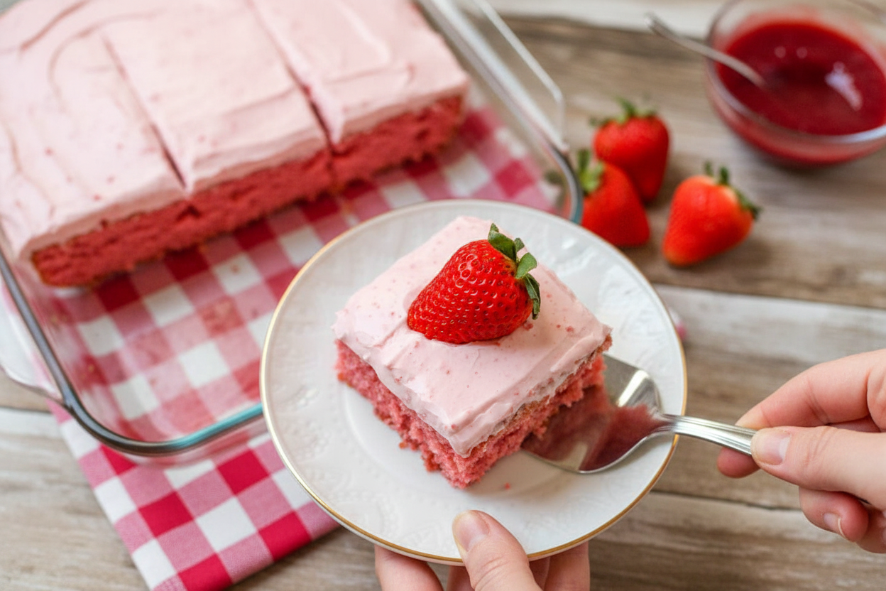 Strawberry Sheet Cake Recipe Easy Homemade Dessert