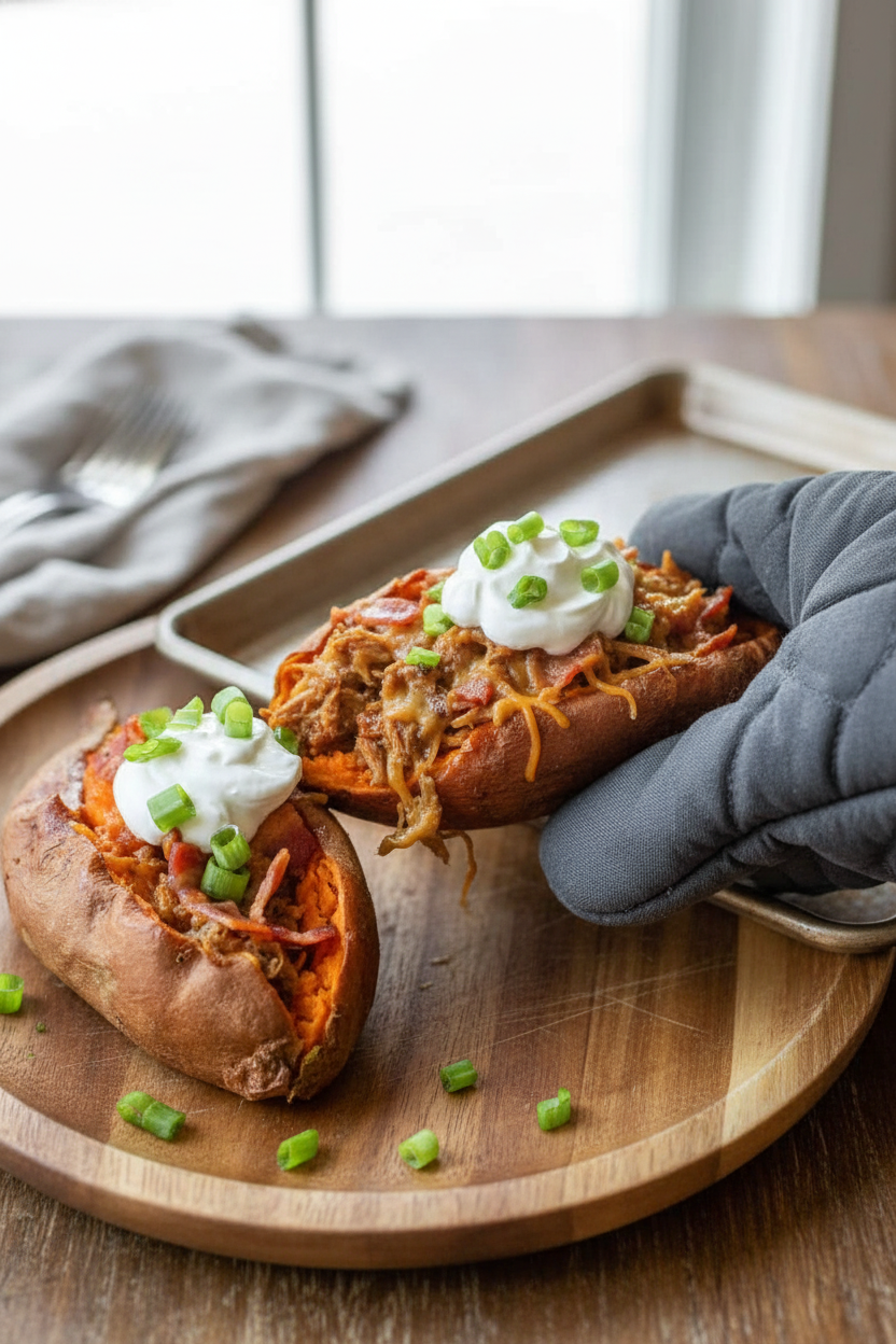 Stuffed Sweet Potatoes With Savory Pork