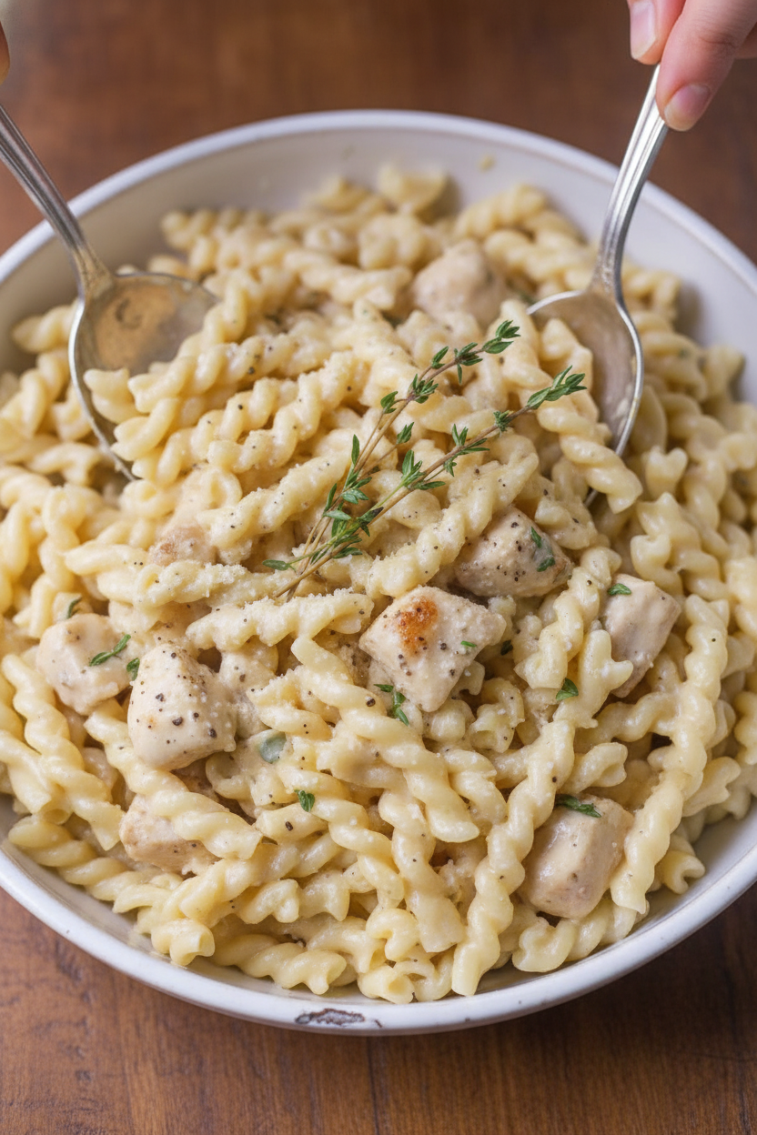 Triple Cheddar Chicken Pasta Recipe