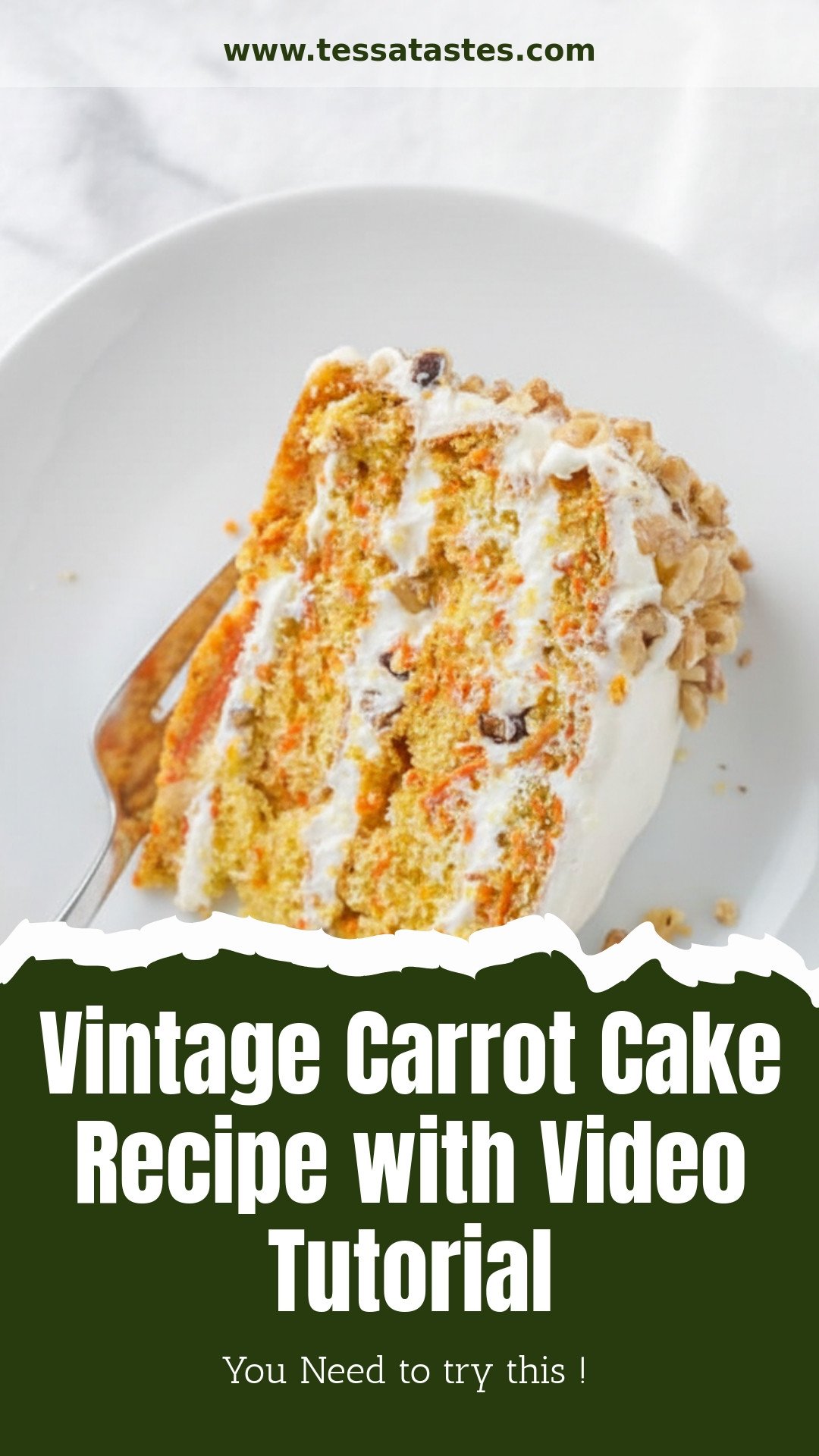 Vintage Carrot Cake Recipe with Video Tutorial