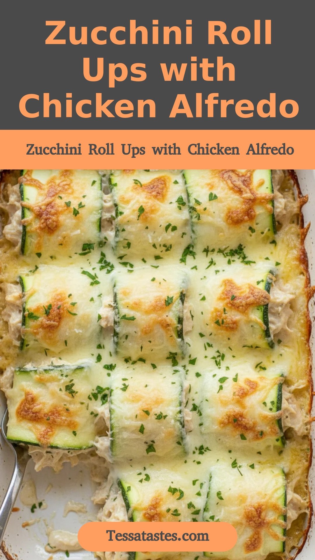 Zucchini Roll Ups with Chicken Alfredo