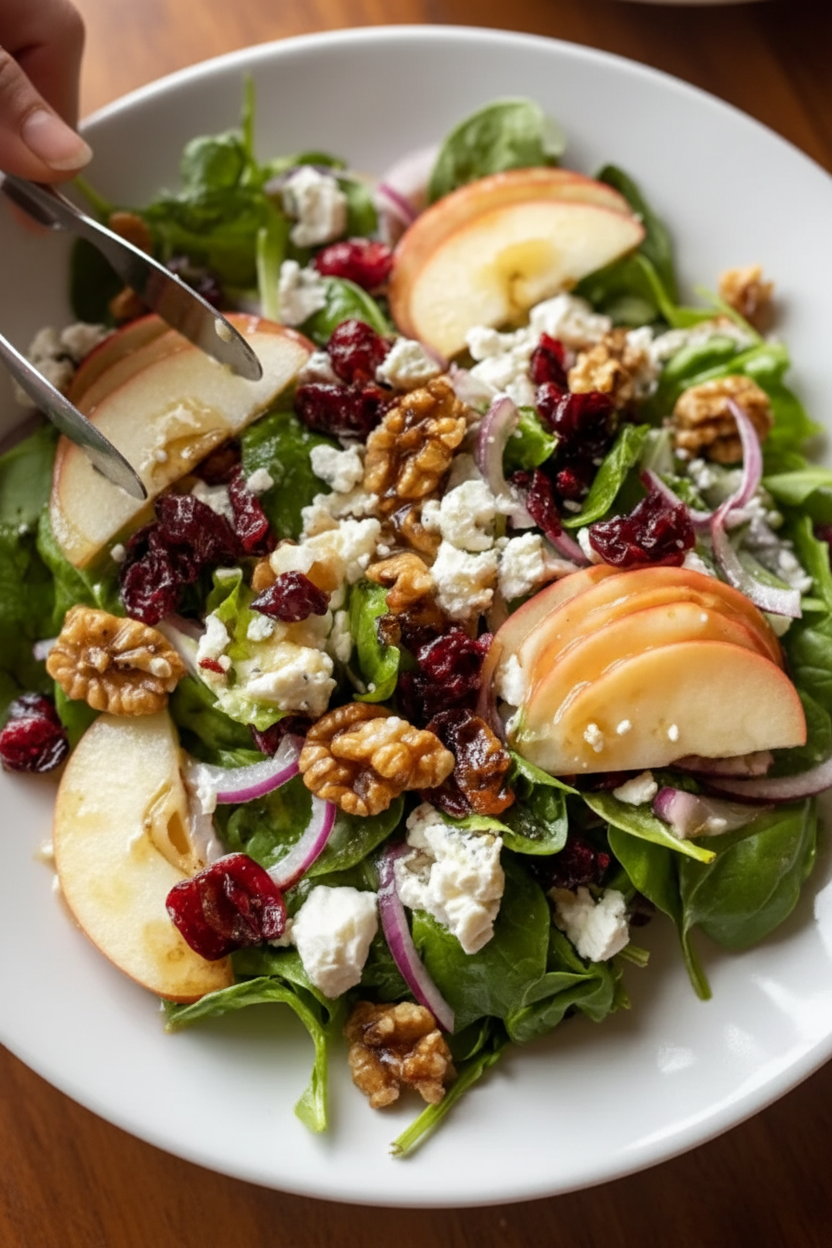 Apple Cranberry Walnut Salad With Goat Cheese