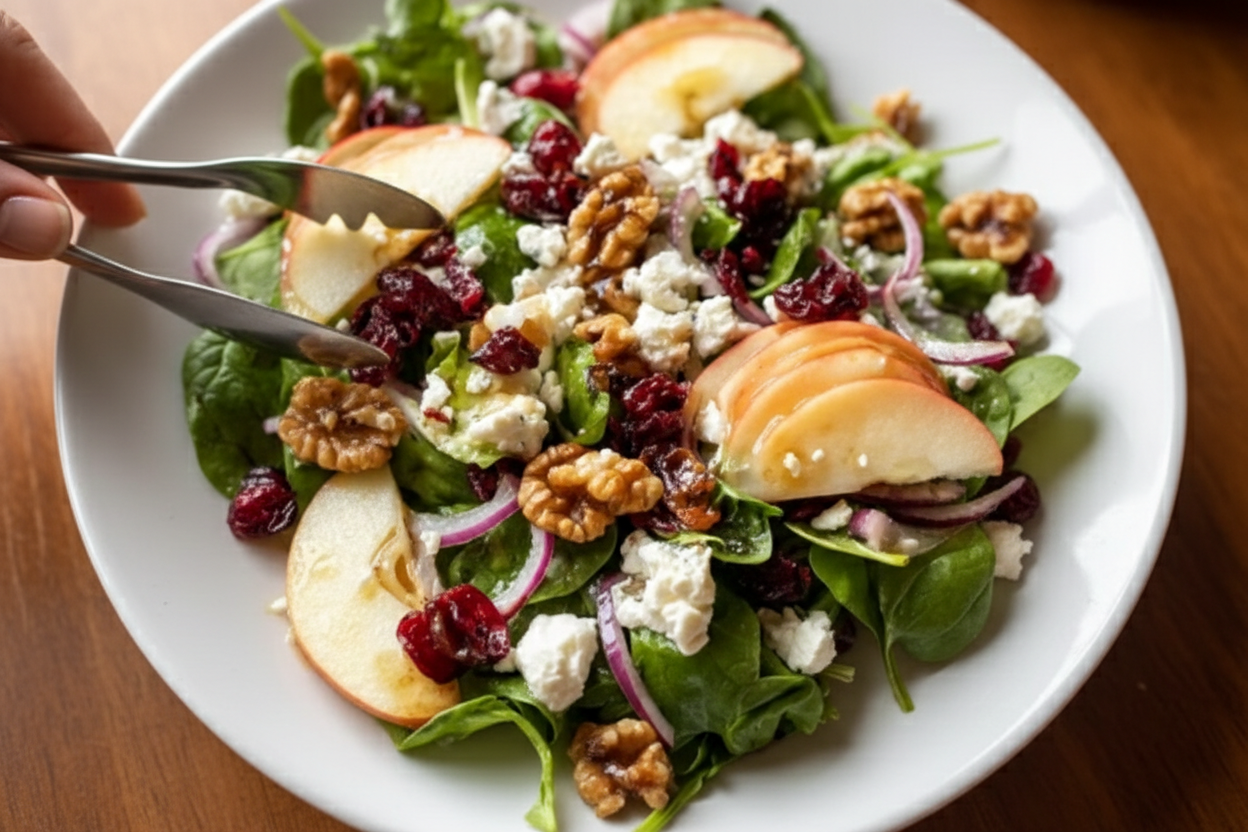 Apple Cranberry Walnut Salad With Goat Cheese