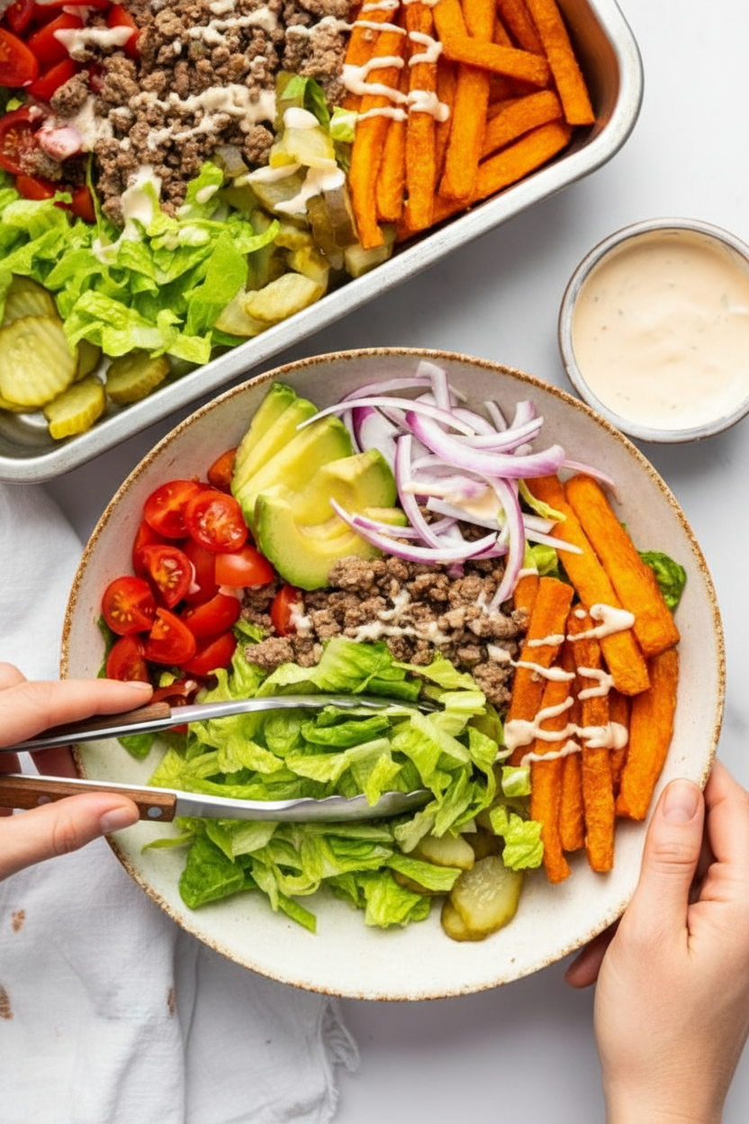Burger Bowls with Big Mac Sauce