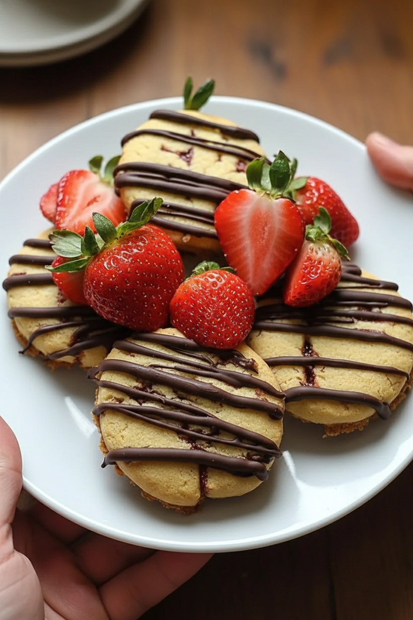 Indulge in Chocolate Dipped Strawberry Shortbread Cookies