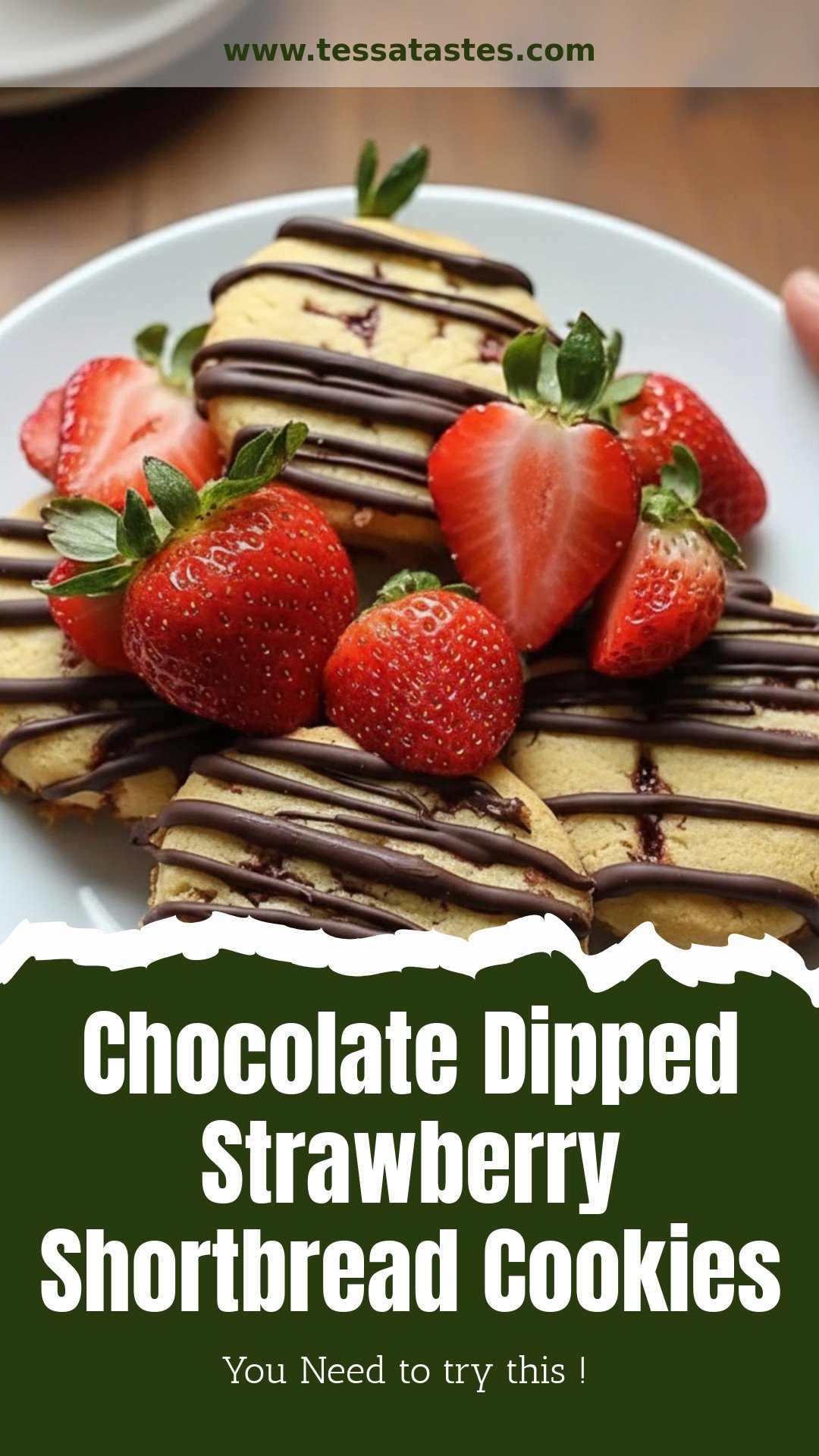 Indulge in Chocolate Dipped Strawberry Shortbread Cookies