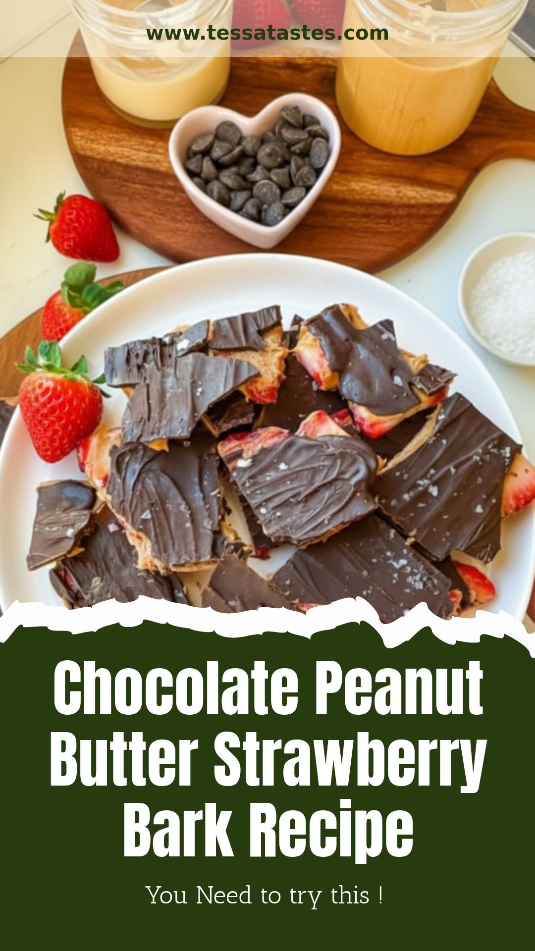 Chocolate Peanut Butter Strawberry Bark