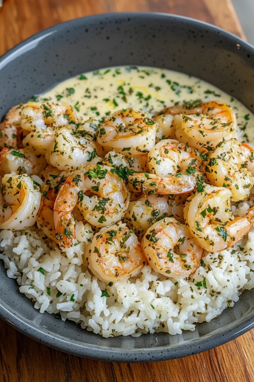 Creamy Garlic Butter Shrimp Bowl: A Quick, Cozy Dinner Delight