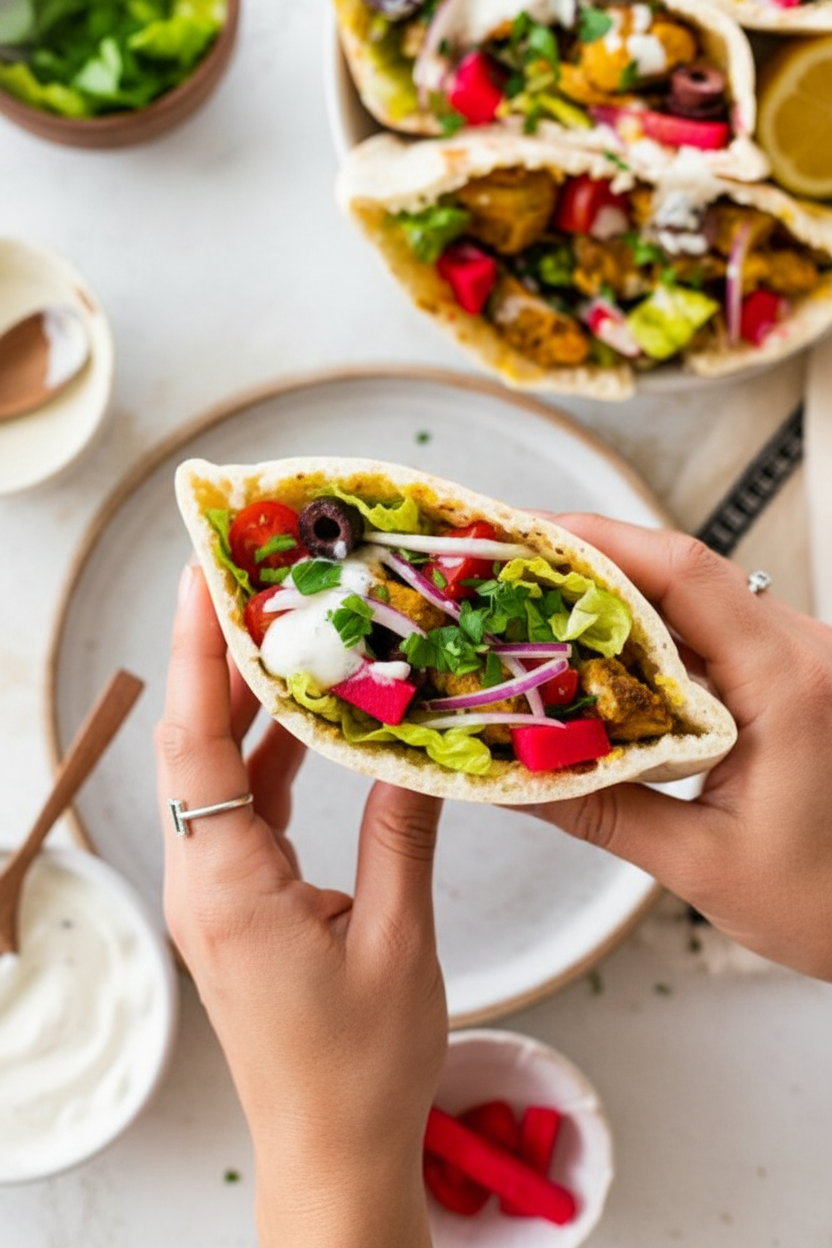 Easy Pita Pocket with Chicken Shawarma