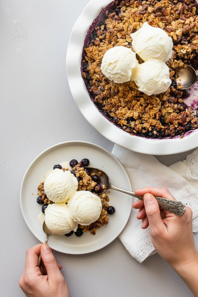 Healthy Blueberry Crumble