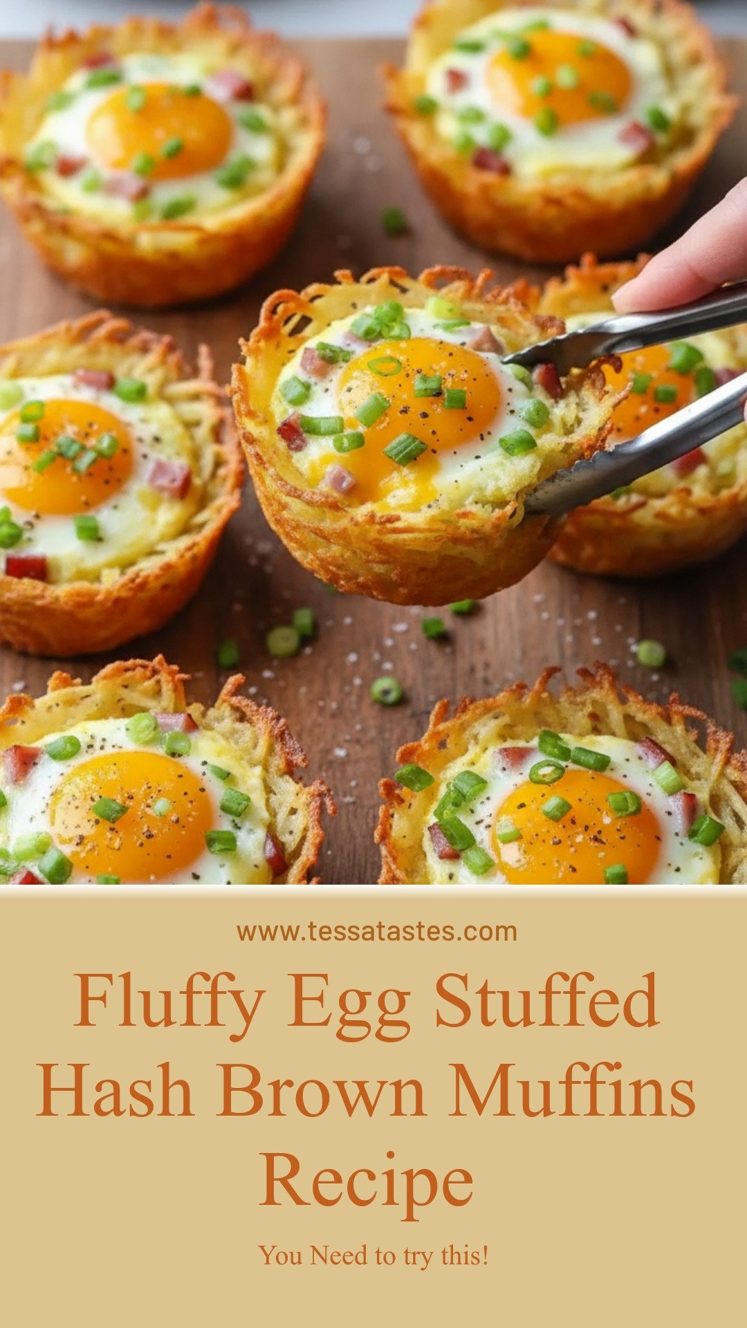 Fluffy Egg Stuffed Hash Brown Muffins