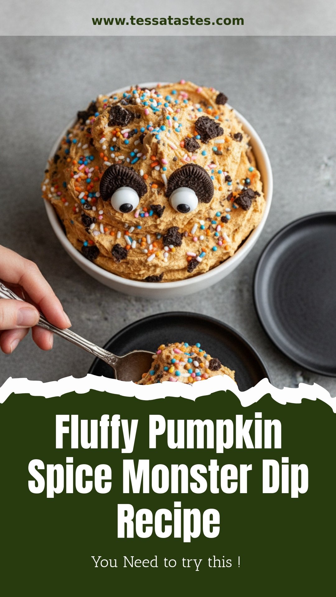 Fluffy Pumpkin Spice Monster Dip