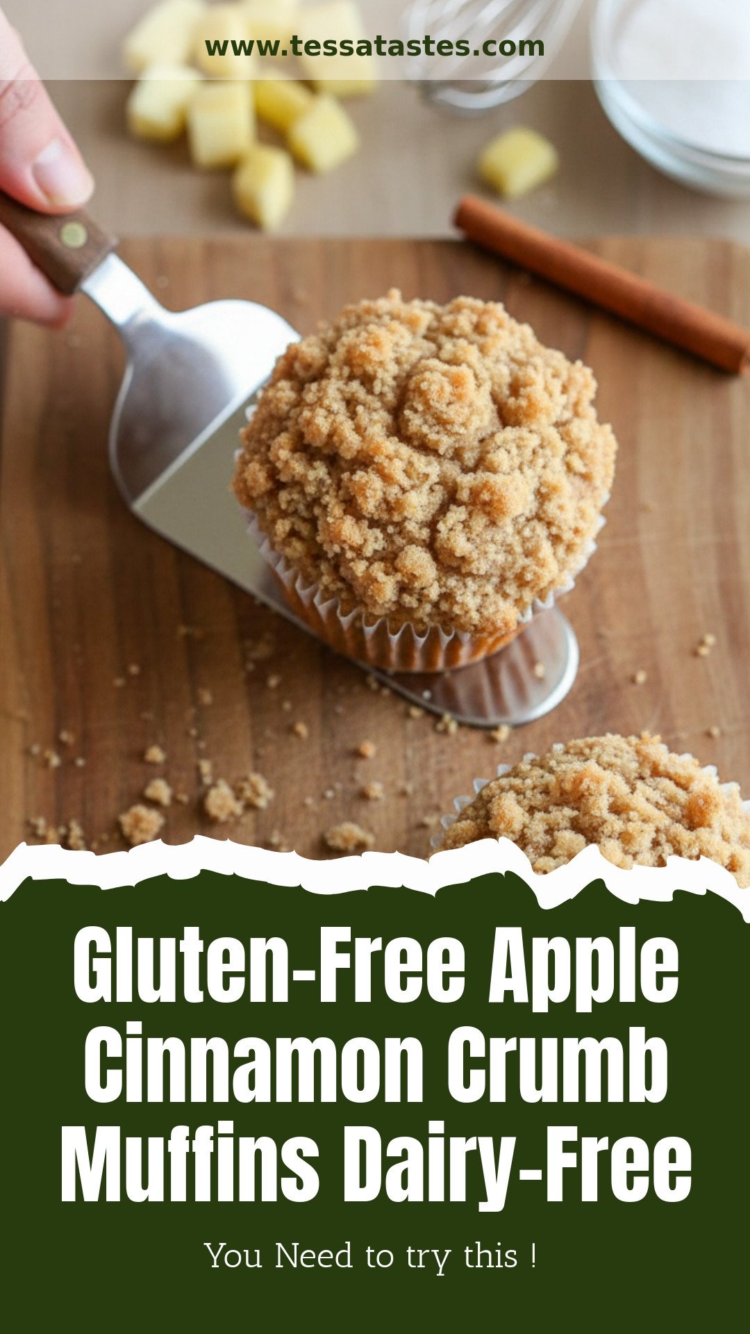 Easy Gluten-Free Apple Cinnamon Crumb Muffins {Dairy-Free Option}