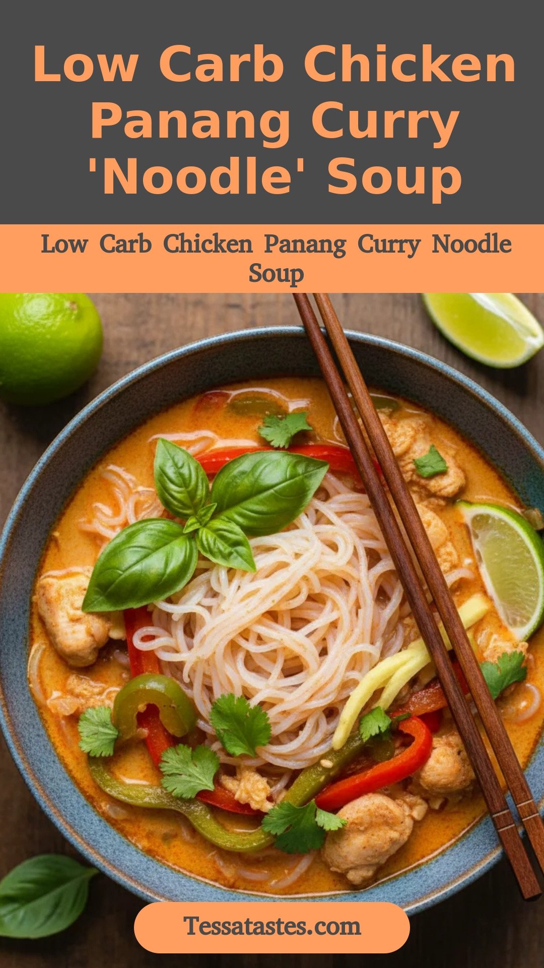 Low Carb Chicken Panang Curry 'Noodle' Soup