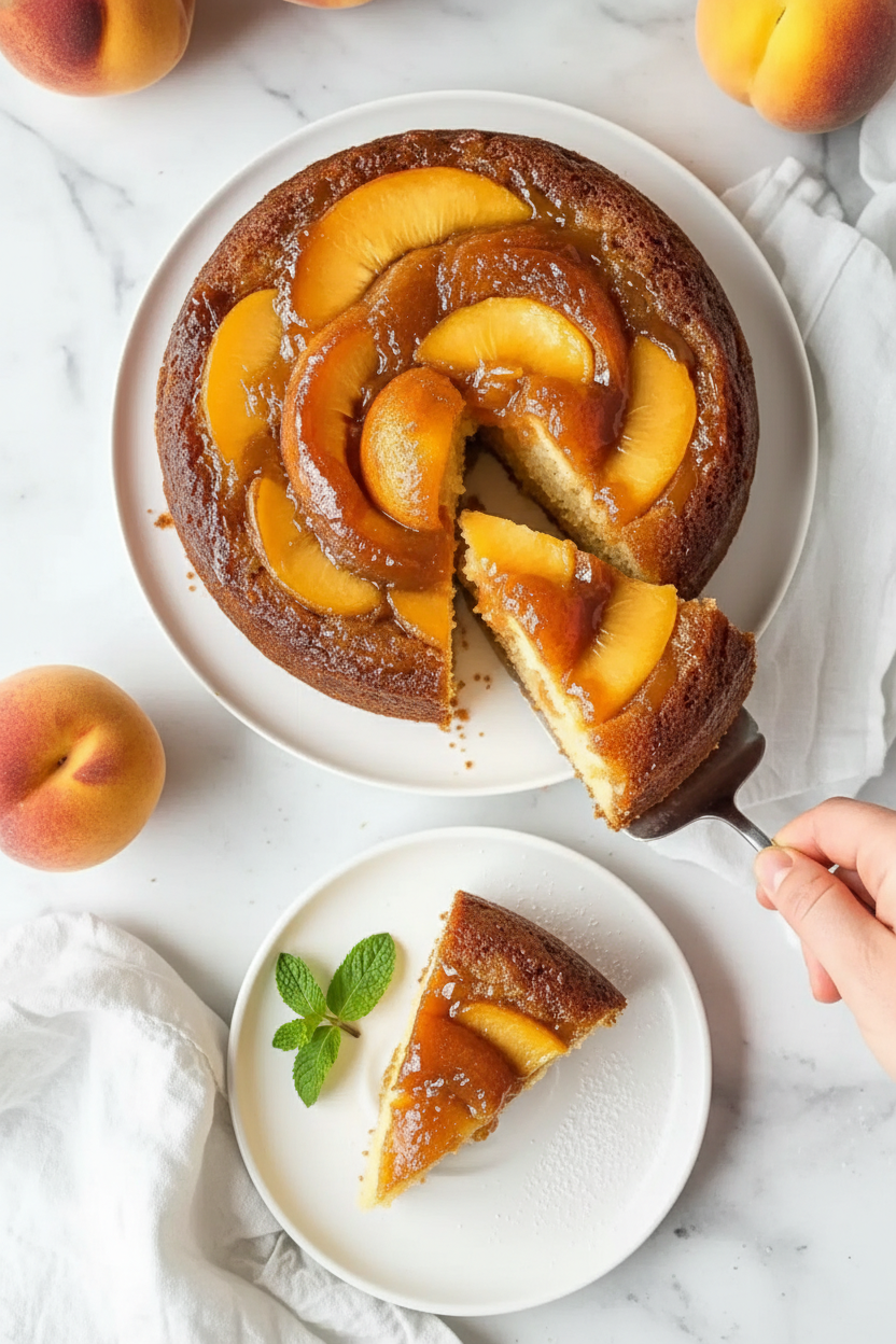 Irresistibly Moist Peach Cobbler Pound Cake Delight