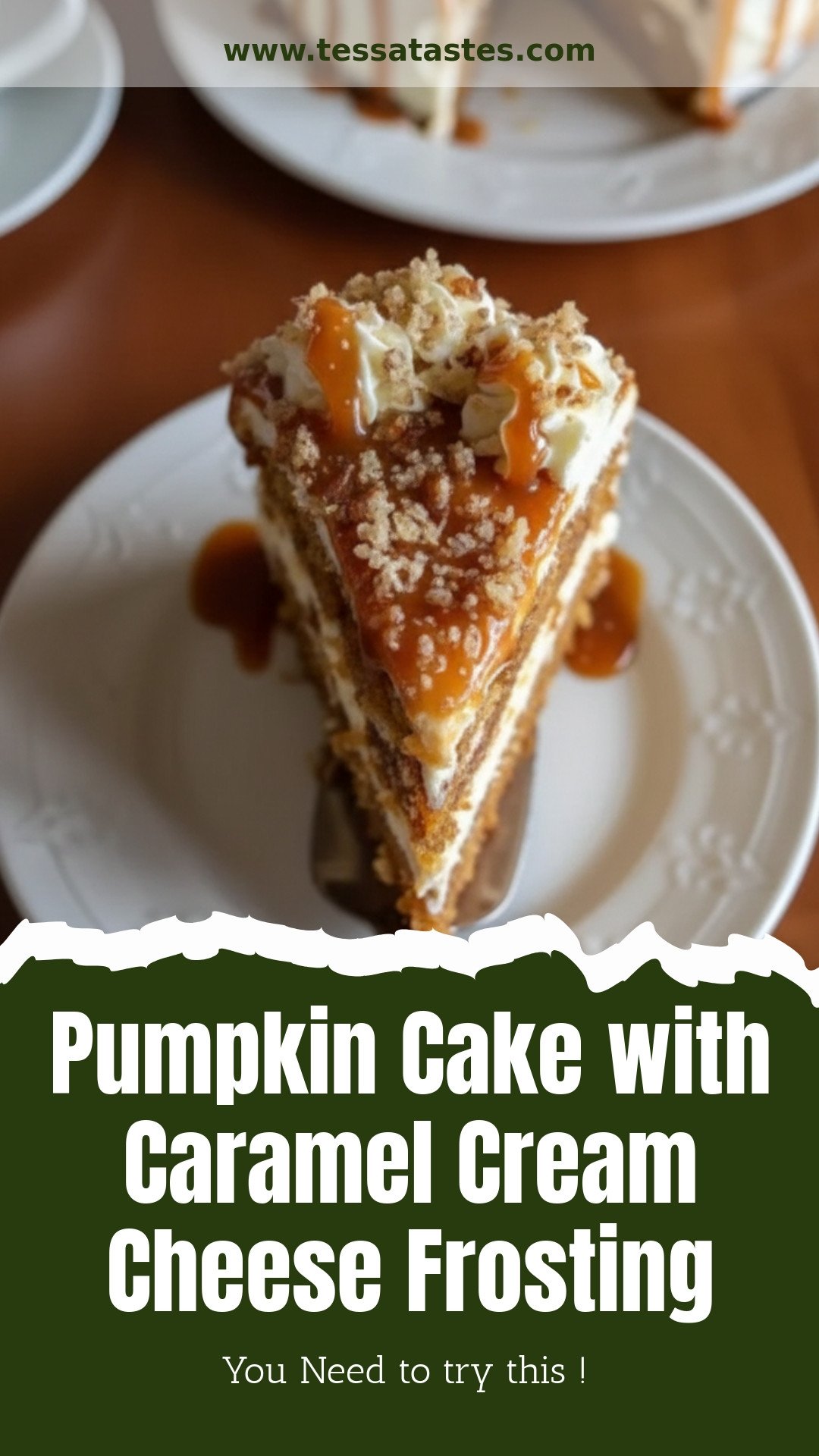 Pumpkin Cake with Caramel Cream Cheese Frosting
