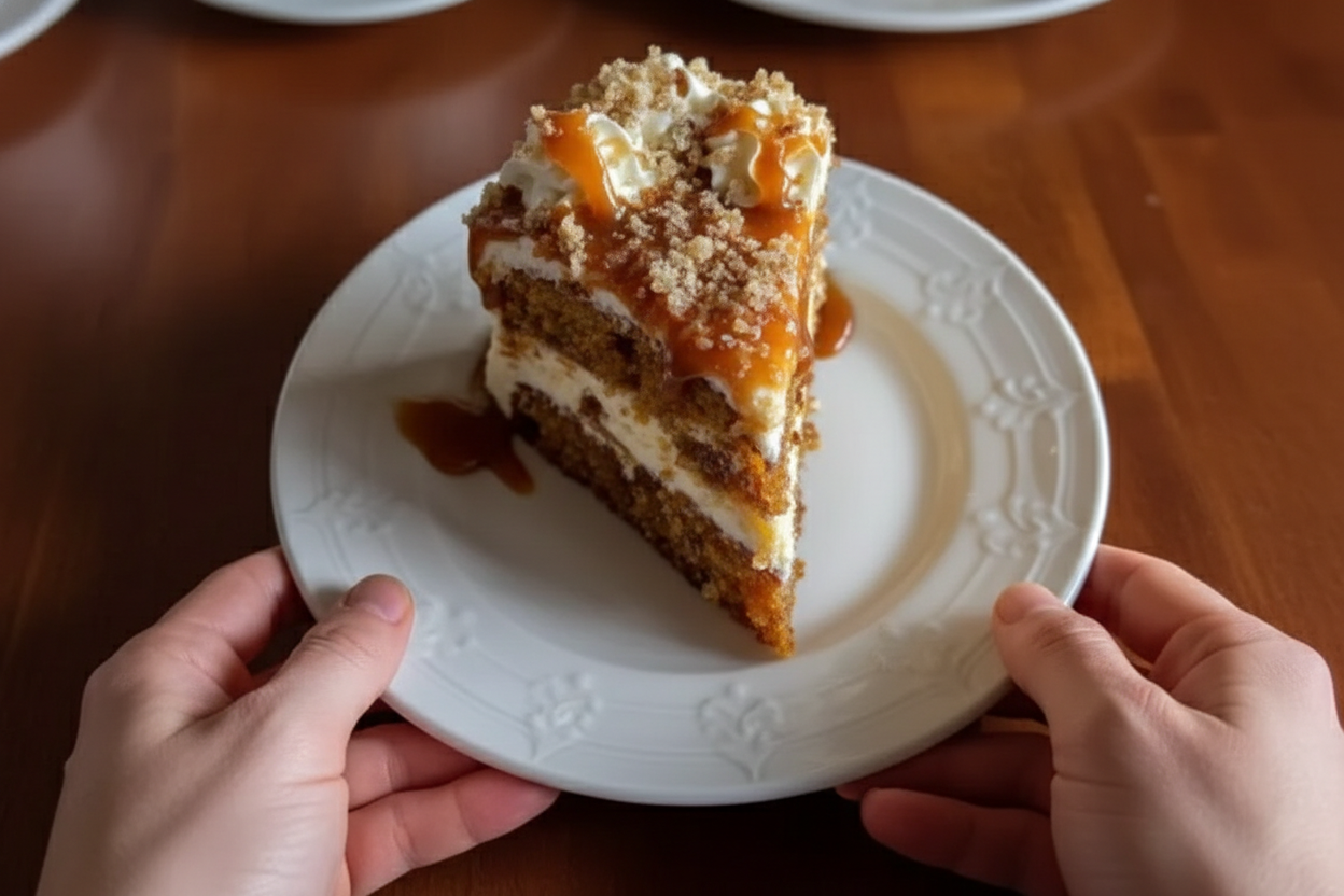 Pumpkin Cake with Caramel Cream Cheese Frosting