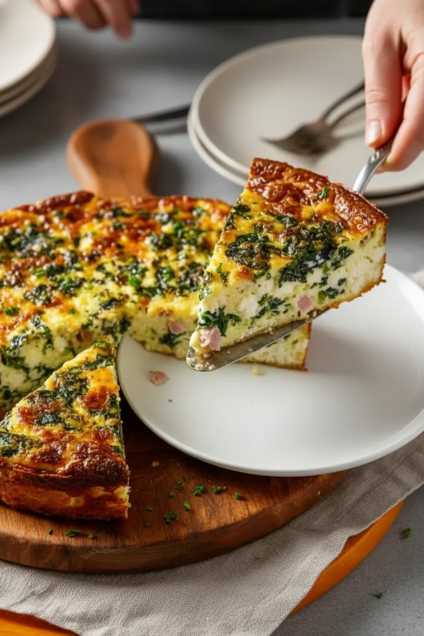 Cottage Cheese and Spinach Crustless Quiche