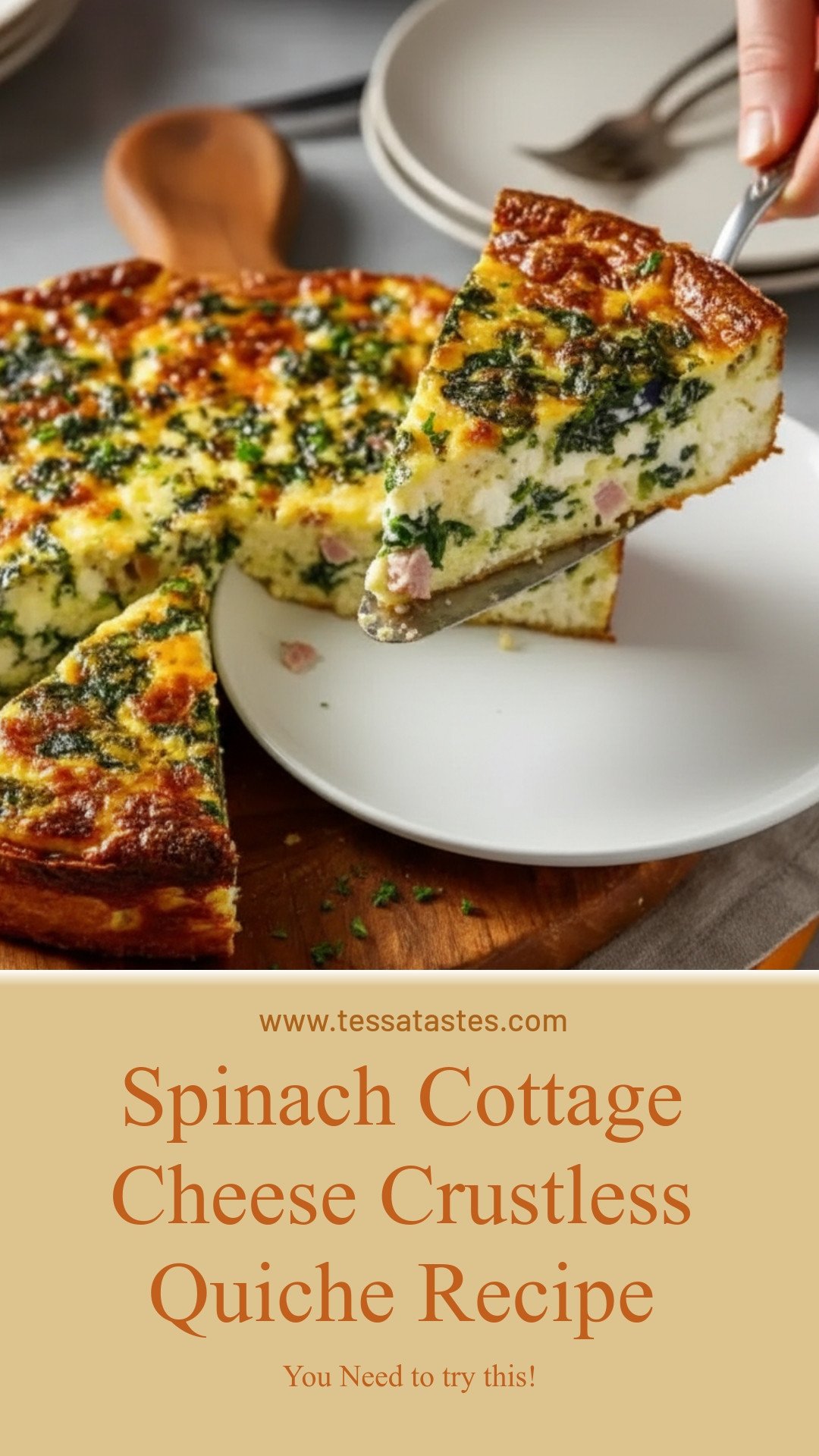 Cottage Cheese and Spinach Crustless Quiche