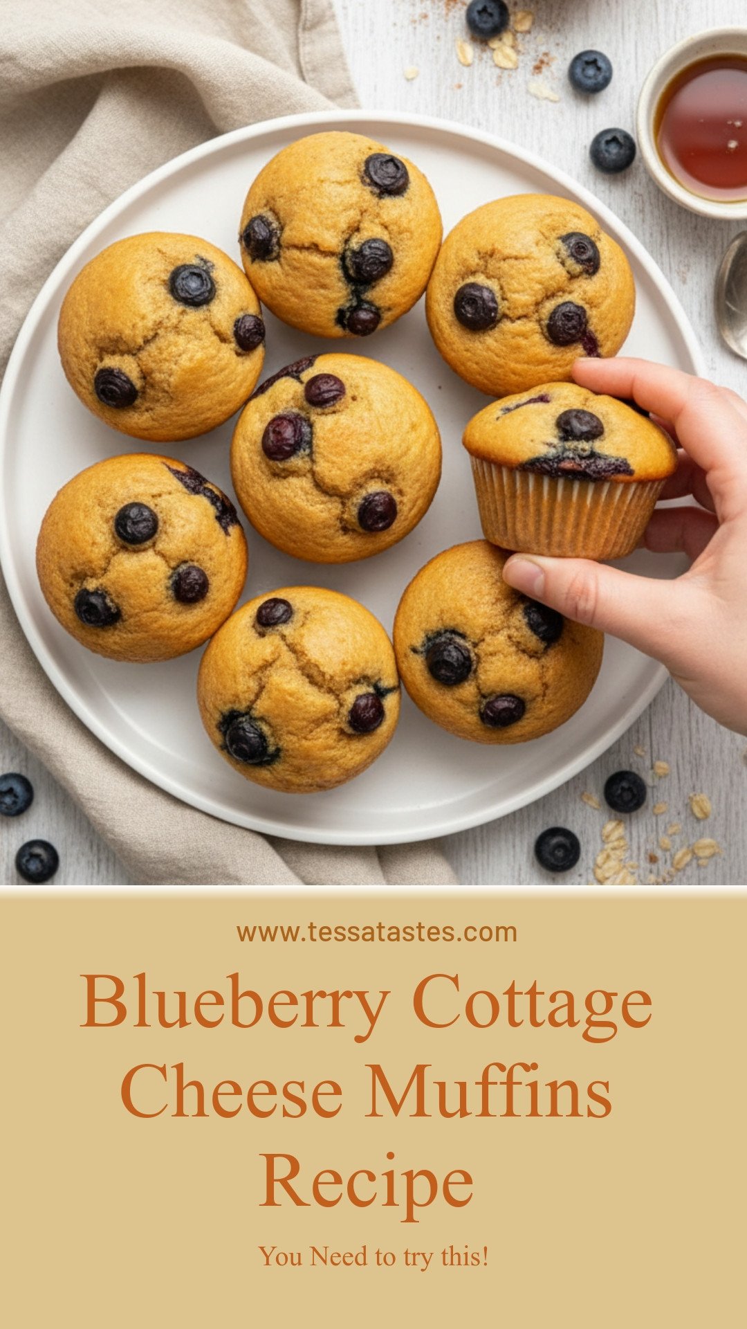 Blueberry Cottage Cheese Muffins