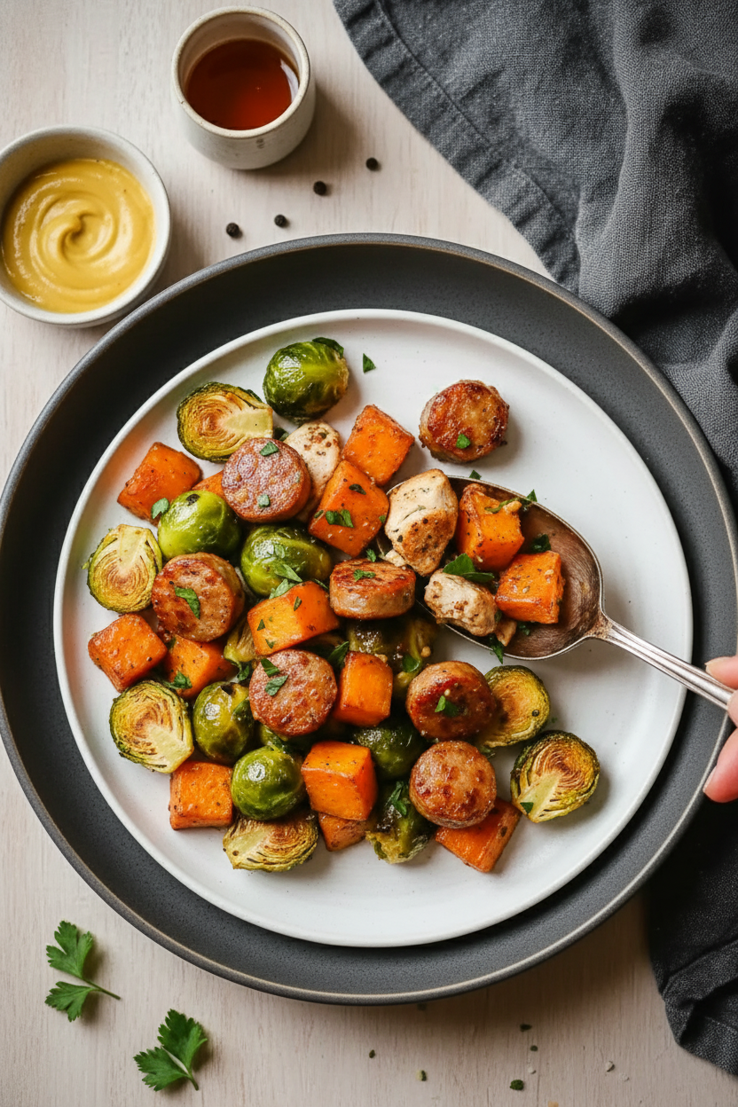 Chicken Apple Sausage Sheet Pan Dinner