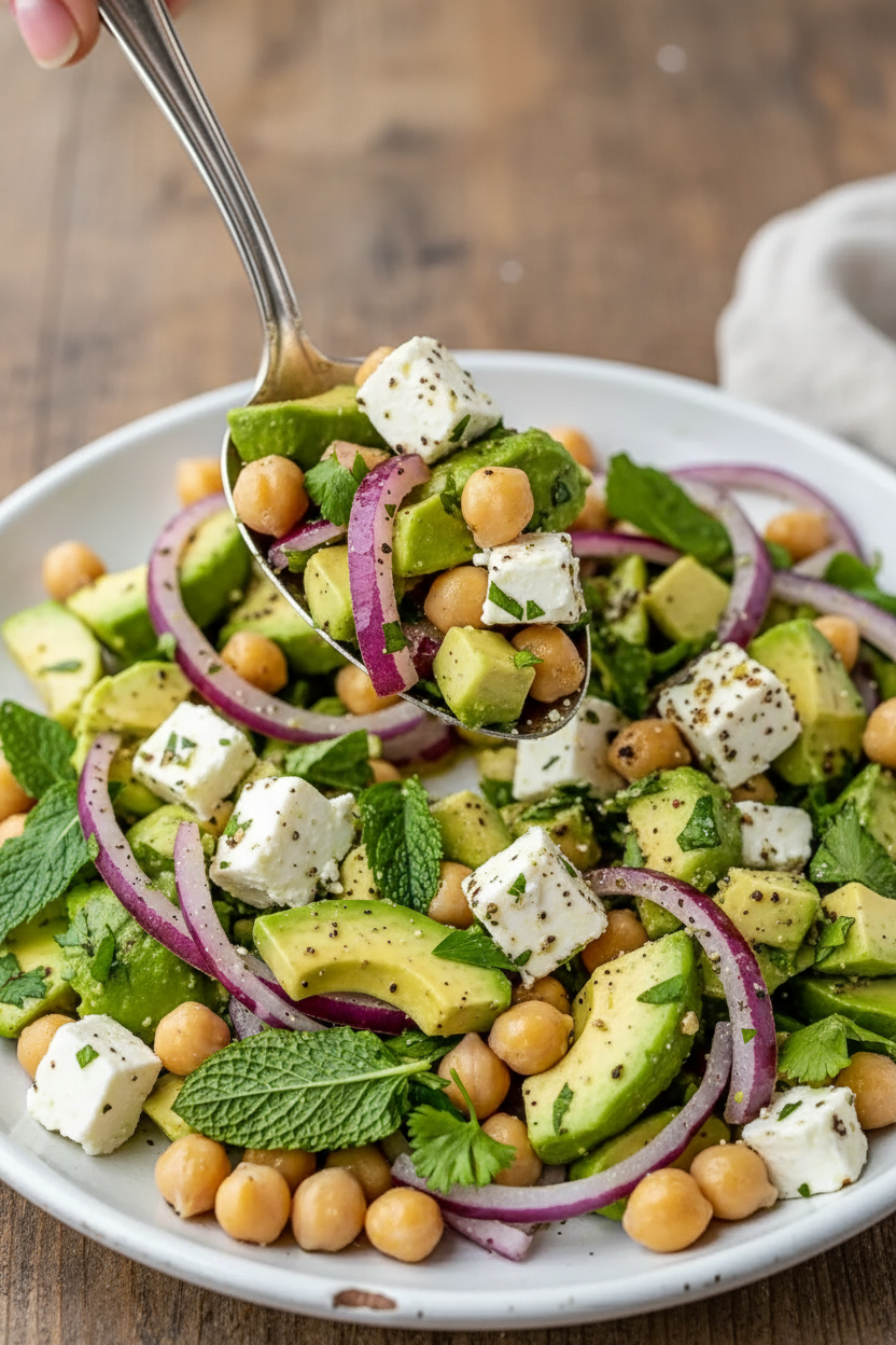 Chickpea Feta Avocado Salad Recipe