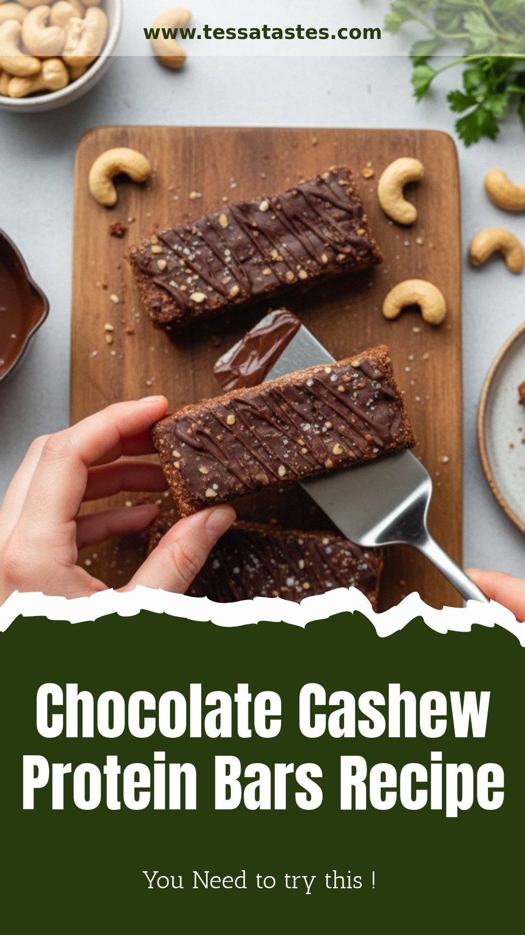 Chocolate Cashew Protein Bars