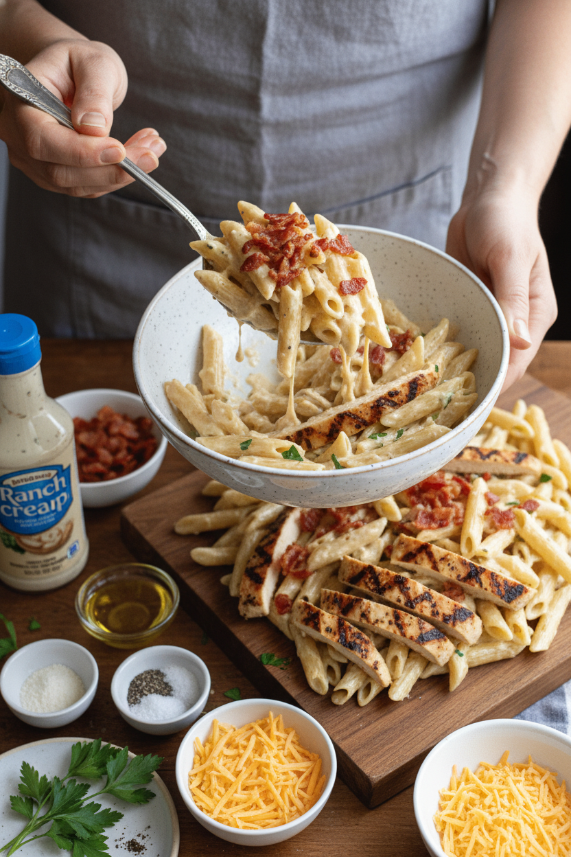Creamy Chicken Bacon Ranch Pasta: A Comforting Delight