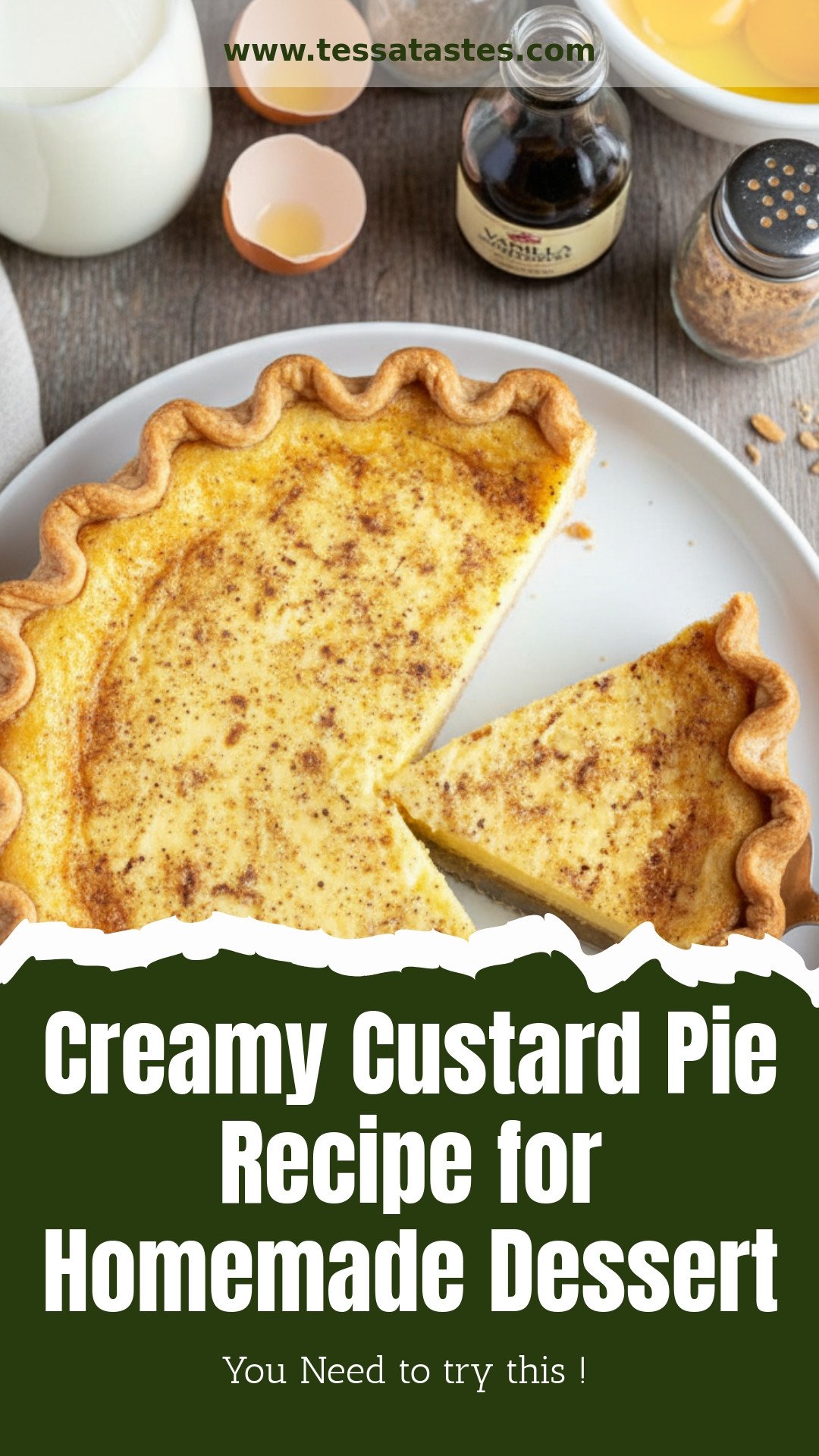 Creamy Custard Pie Recipe