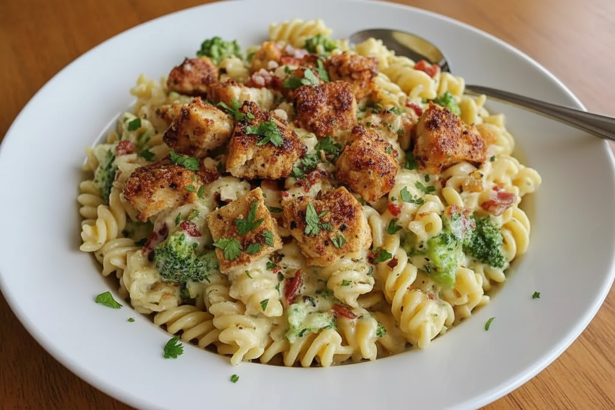 Creamy Rotisserie Chicken Broccoli Pasta Dinner