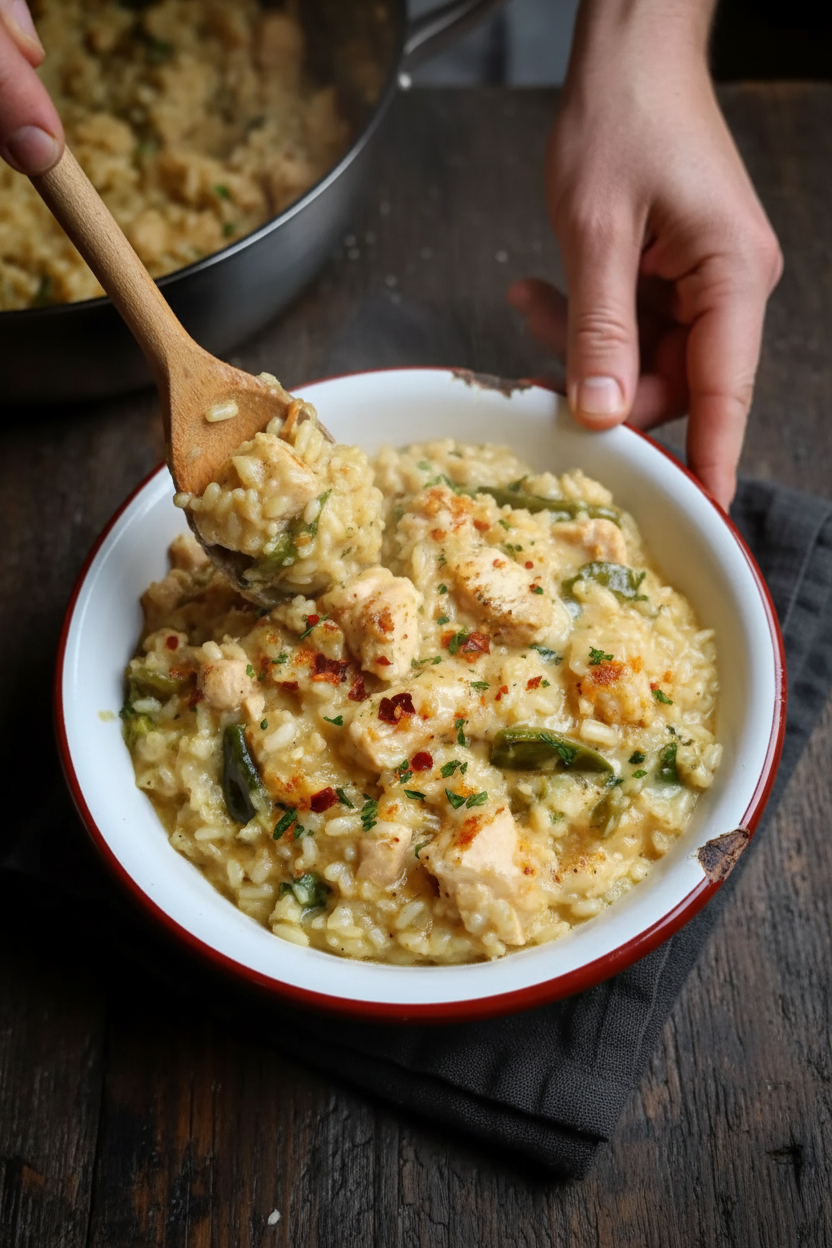 Creamy Spicy Chicken Poblano Risotto for Cozy Nights