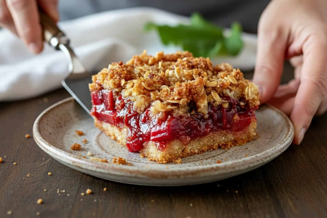 Easy Tangy Rhubarb Crisp with Crunchy Oat Topping