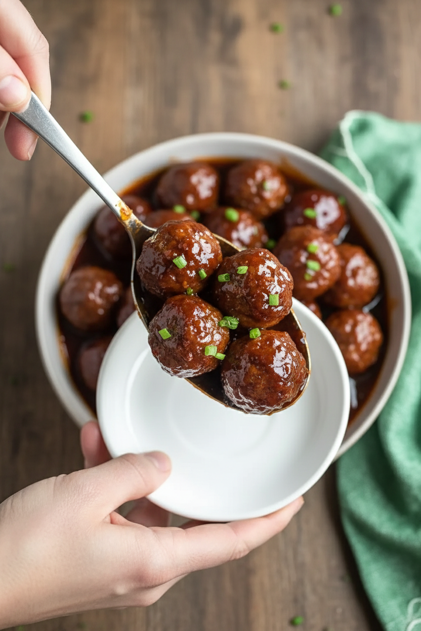Crockpot Meatballs with Grape Jelly Sauce