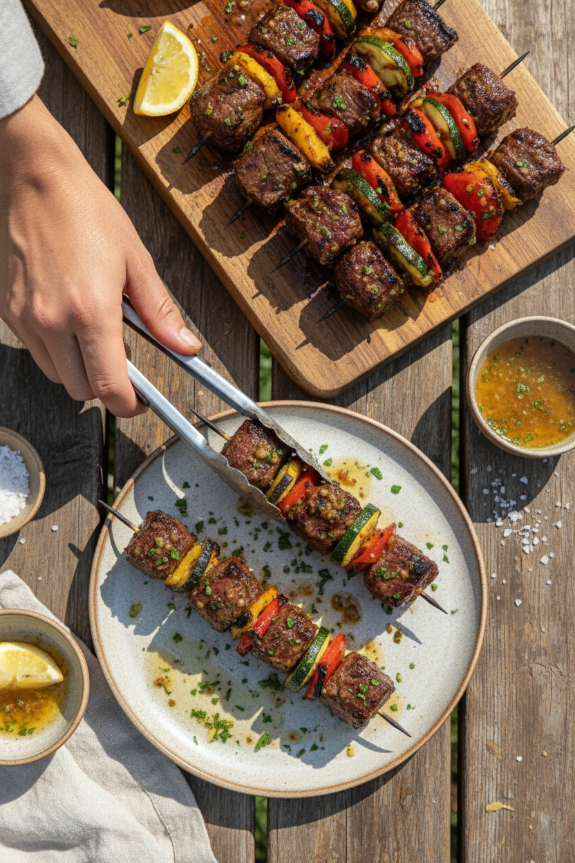 Flavorful Grilled Garlic Butter Steak Kabobs Easy Outdoor Dining Recipe