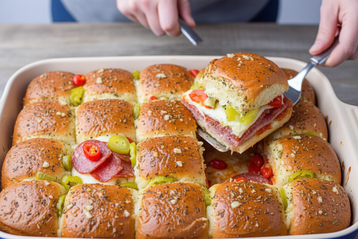 Hot Italian Sub Sliders Recipe for Game Day