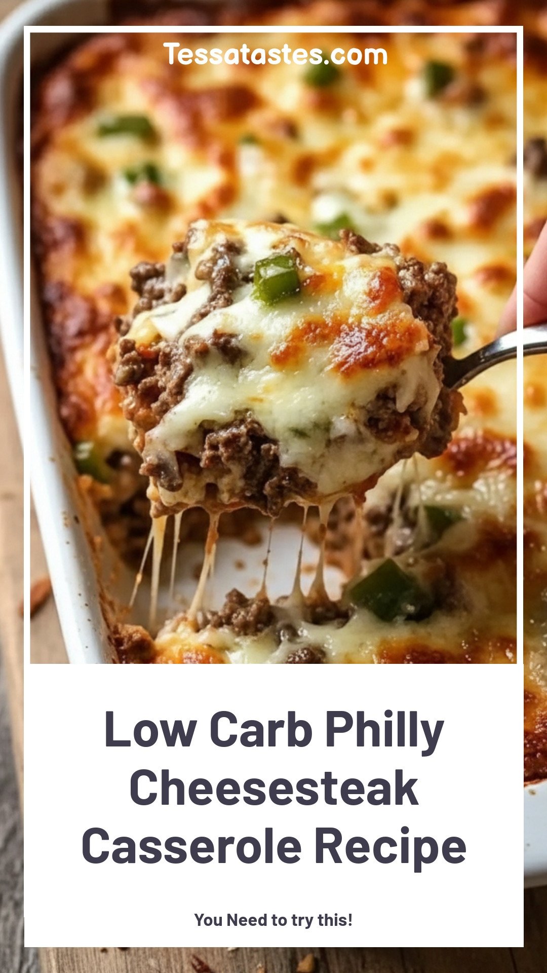 Low Carb Philly Cheesesteak Casserole