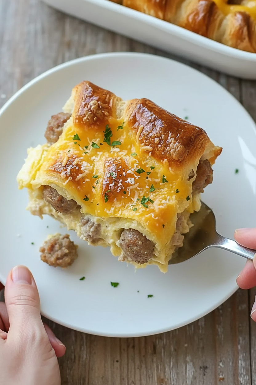 Overnight Croissant Breakfast Casserole