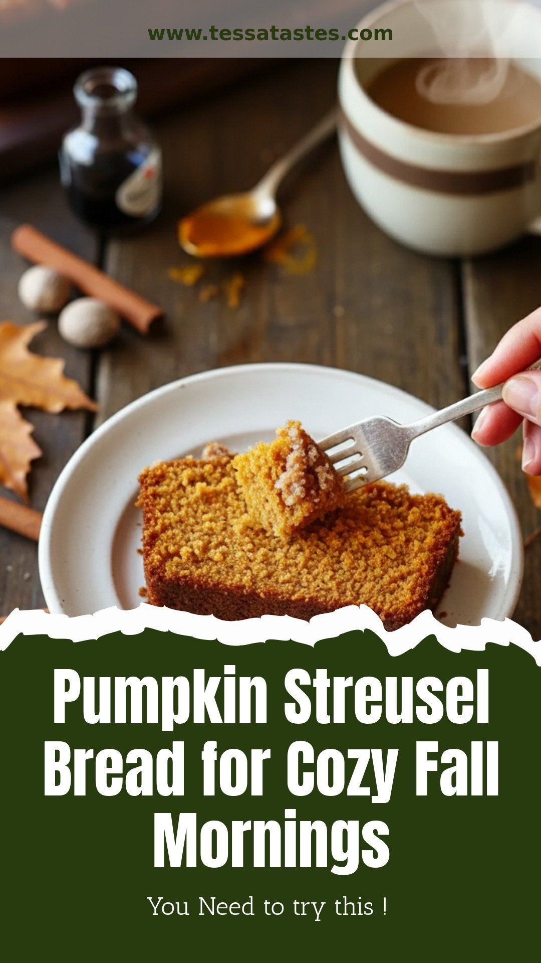 Indulge in Pumpkin Streusel Bread Loaf for Cozy Fall Mornings