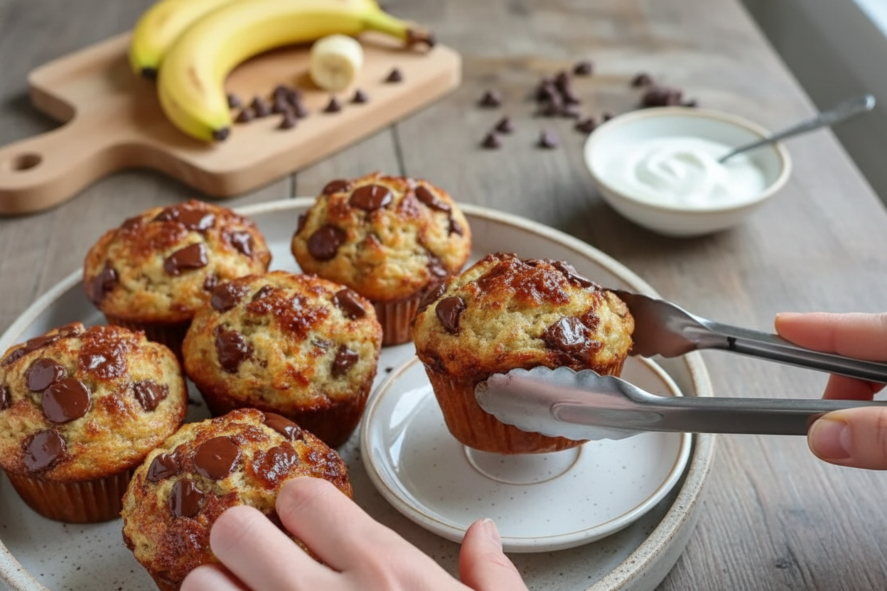 Tender Chocolate Chip Banana Bread Muffins Recipe